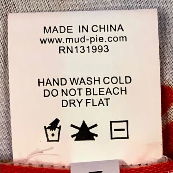 Mud Pie Scarf Coral Design in Orange/White - Picture 9 of 9